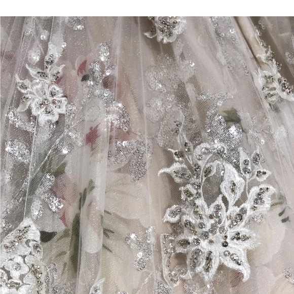 YSA Makino Size 10 lace Floral one of a kind ball gown. - Picture 6 of 16